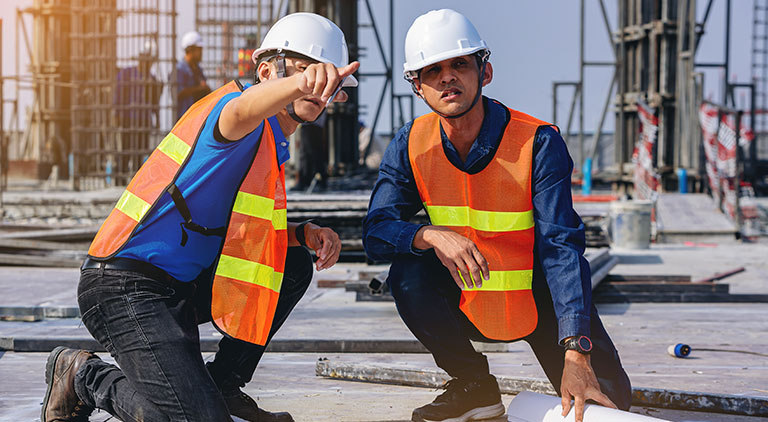 Commercial construction structure and building work